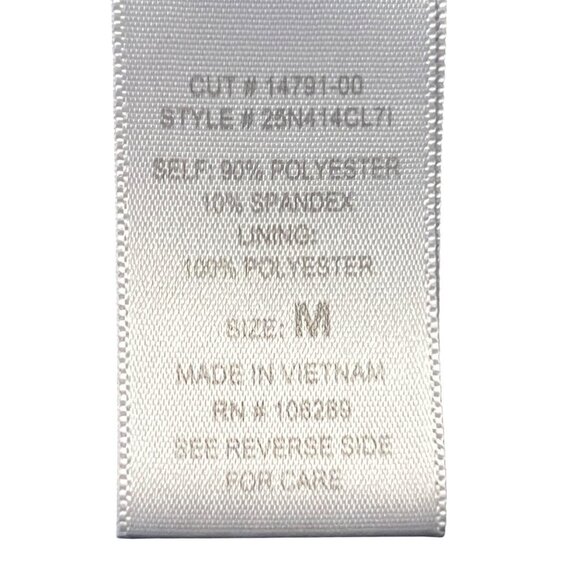 Navy Off-Shoulder Smocked Mini Dress Eyelet Design Ruffled Neckline Lace Hem  M - Picture 16 of 16